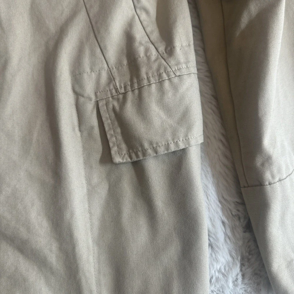 Harve Benard Womens Beige Long Sleeve Button‎ Front Utility Jacket Size 10